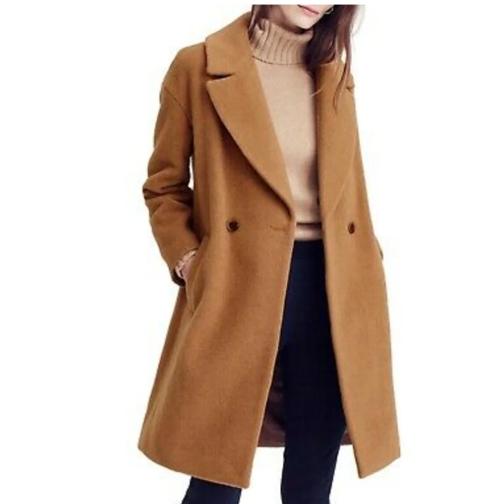 J. Crew Collection Camel Hair Relaxed Topcoat